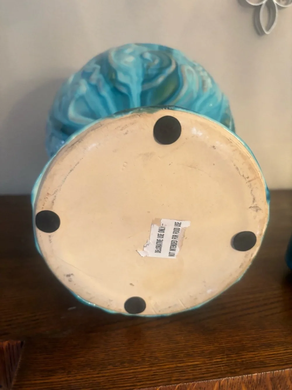 Turquoise Ceramic Decorative Covered Jar - Home Accents